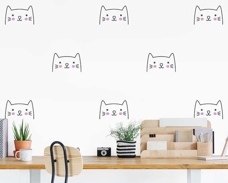 Cat Wall Decals Kids Wall Decal, Nursery Decal, Vinyl Decal, Cat Wall Art, Nursery Decor, Cat Decor image 2