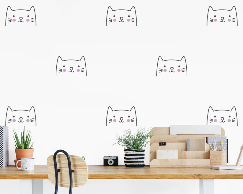 Cat Wall Decals Kids Wall Decal Nursery Decal Vinyl Decal Etsy