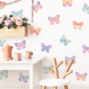 Muurstickers vlinder - muurstickers kinderkamer, decoratie meisjeskamer, herbruikbare en verwijderbare vlindermuurkunst