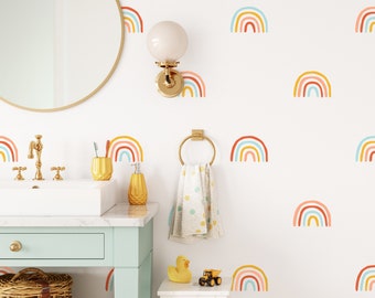 Happy Rainbow Cloud Wall Stickers Kids Bedroom Babies Art Girls Nursery WA006 