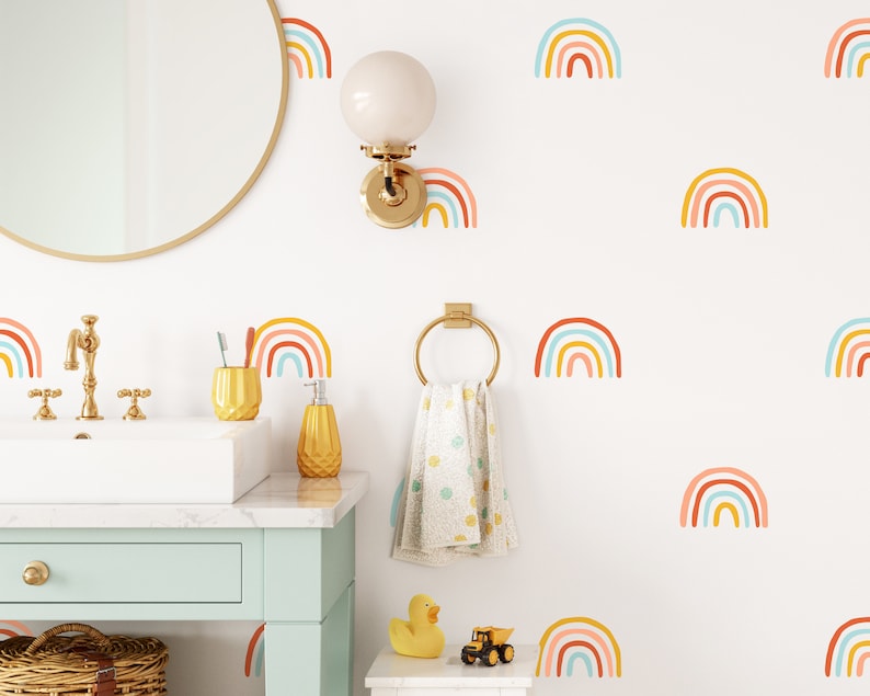 Rainbow Wall Decals Nursery Wall Stickers Kids Room Wall Etsy