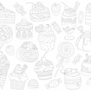 Dessert Doodles Clipart - 21 Vector, PNG, & JPG Files - Hand Drawn Cute Treats, Sweets, and Candy Clip Art Set