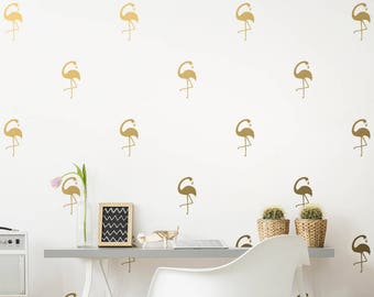 Flamingo Wall Decals - Flamingo Decor, Wall Decor, Wall Decals, Gift for Her, Wall Art, Flamingo Wall Stickers, Tropical Decor, Vinyl Decals