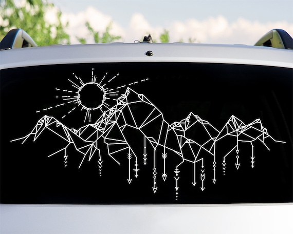Geometric Mountains Car Decal Car Decals Window Decal Car Sticker Adventure Car Decal Mountains Car Decal Travel Decal Explore Decal Etsy