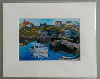 Large print of Peggy's cove from an original acrylic painting, Nova Scotia, by Evgenia Makogon