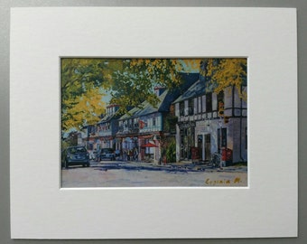 Matted print from original oil painting of Halifax, Nova Scotia by Evgenia Makogon