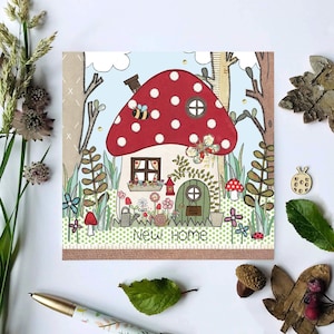 Toadstool Theme Heartstrings Cards. New Home Card 