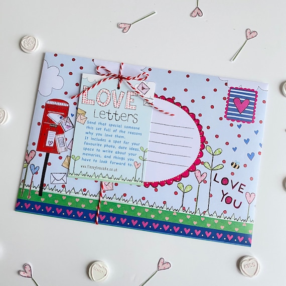 Love Letter | Valentines Day Letter Kit | Includes illustrated envelope letter and Date ideas | Wife Valentines Gift | Valentines Day Card