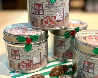 Night Before Christmas Chocolate Mice Tin | 120g Christmas Gift
