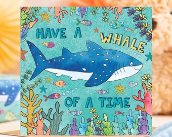 Whale Birthday Card | Hand-Illustrated Seaside Greeting, Blank Inside