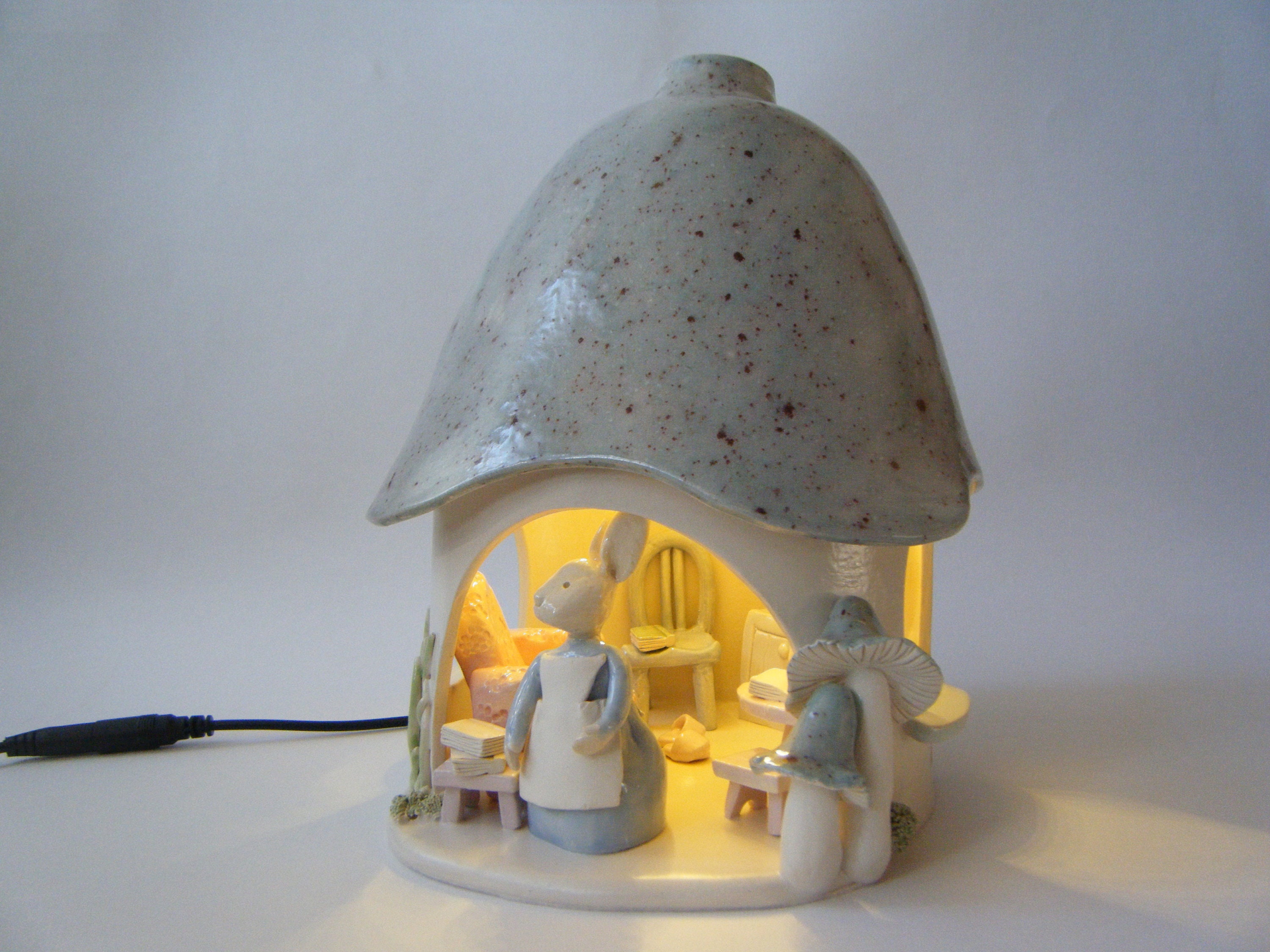 Ceramic Night Light Rabbit's House LED lamp. Etsy Ceramic Night Light Rabbit's House LED lamp. Etsy