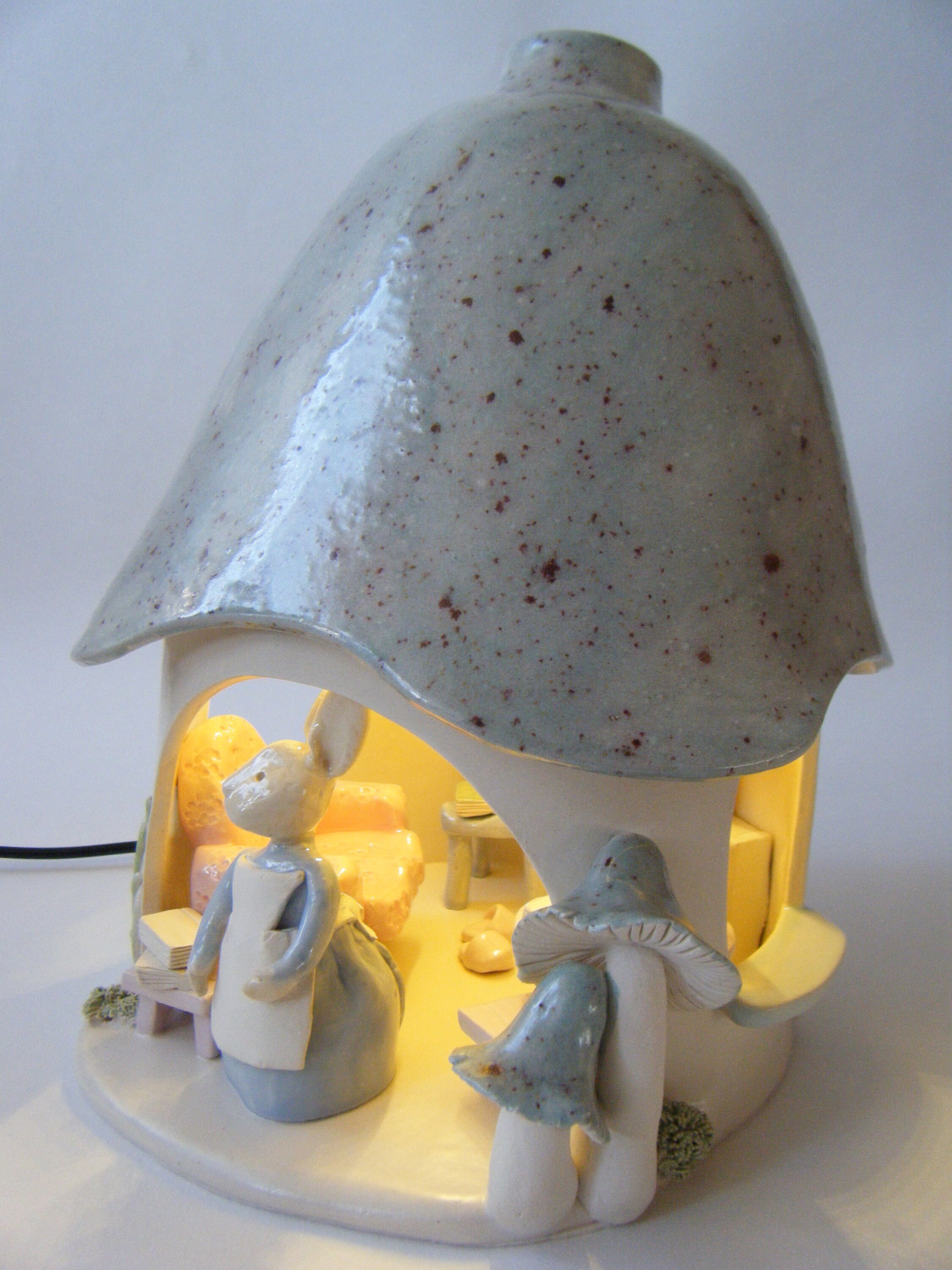 Ceramic Night Light Rabbit's House LED lamp. Etsy