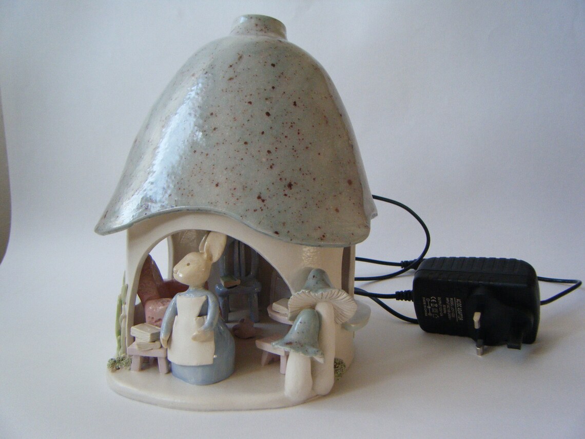 Ceramic Night Light Rabbit's House LED lamp. Etsy Ceramic Night Light Rabbit's House LED lamp. Etsy