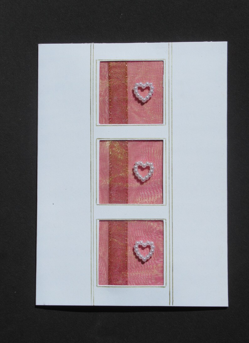 Wedding Engagement Congratulations Birthday Hearts Greeting Card Pink /& Gold