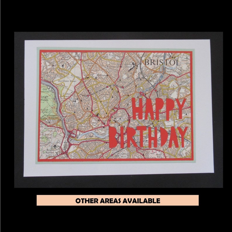 Bristol Birthday Cards 1974 Vintage Maps Etsy