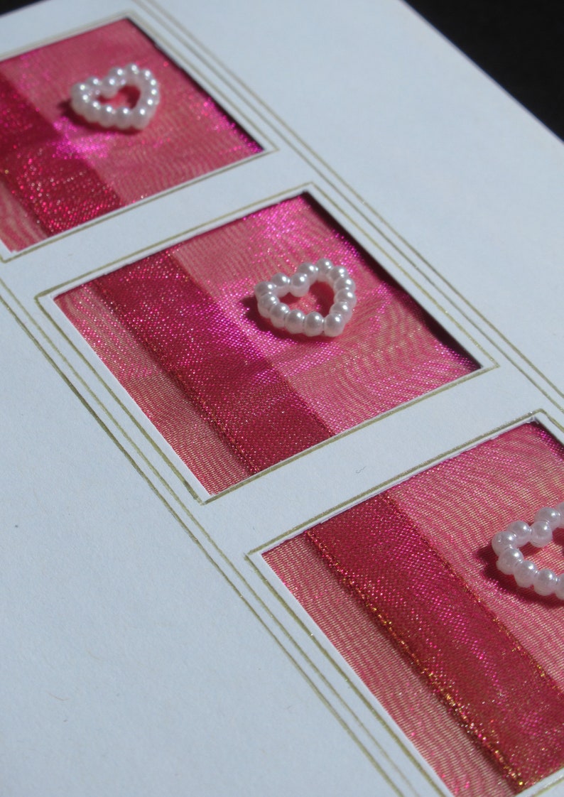 Wedding Engagement Congratulations Birthday Hearts Greeting Card Pink /& Gold