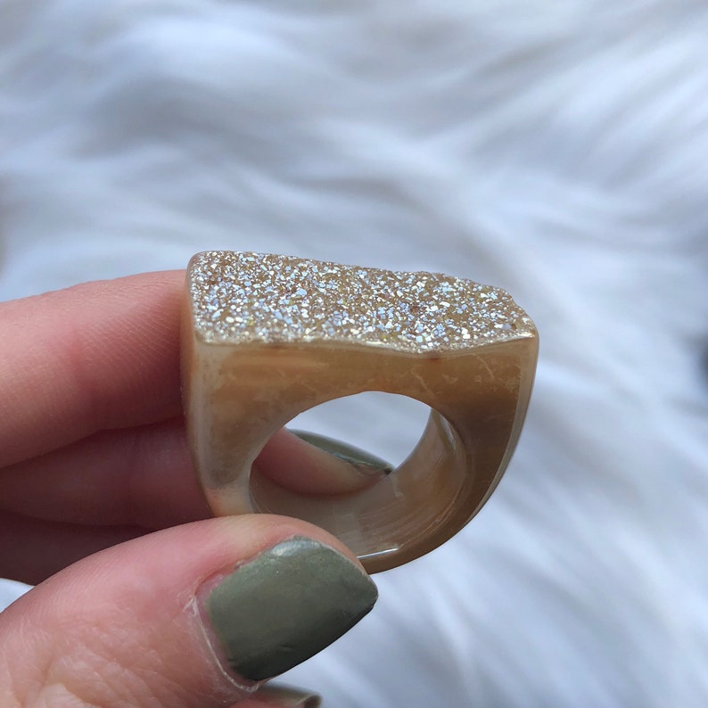 Statement Agate \u2022 natural crystal ring \u2022 raw crystals \u2022 statement jewelry \u2022 druzy \u2022 witch \u2022 contemporary