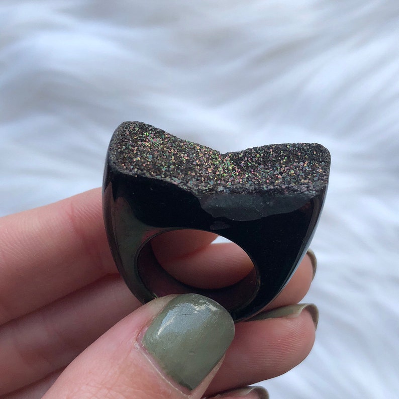 Statement Agate \u2022 natural crystal ring \u2022 raw crystals \u2022 statement jewelry \u2022 druzy \u2022 witch \u2022 contemporary