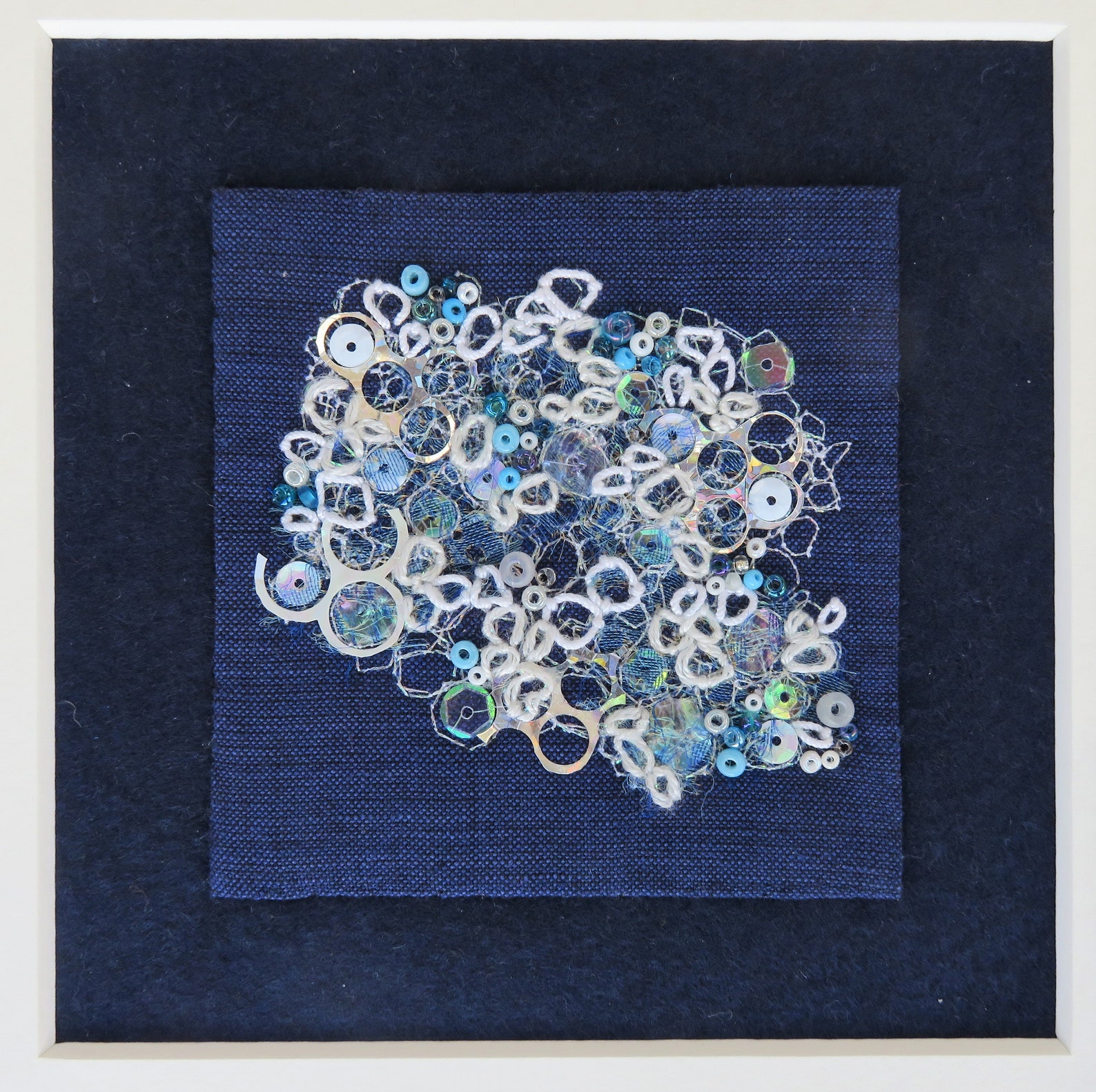 Water inspired textile art Original Fabric Piece Etsy.de