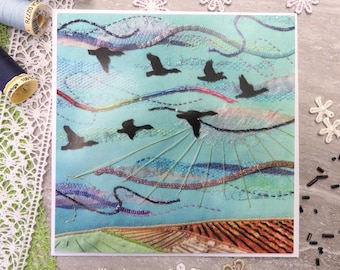 Geese Greeting Card, Blank message card