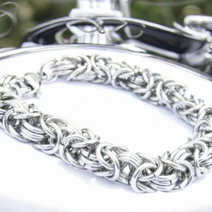Chainmail Bracelet, Mens Bracelet, Mens Jewelry, Chainmail, Chainmaille, Silver Bracelet, Chain Bracelet, Gifts for Him, Birthday Gifts