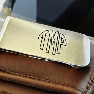 Cartera con monograma, clip para billetes con monograma, clip para billetes grabado, clip para billetes personalizado, clip para billetes plateado, clip para billetes de padrinos de boda, monograma de boda