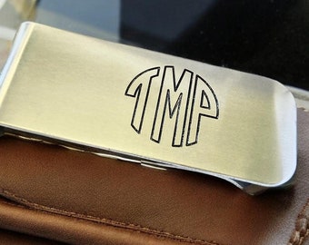 Monogram Wallet, Monogram Money Clip, Engraved Money Clip, Custom Money Clip, Silver Money Clip, Groomsmen Money Clip, Wedding Monogram