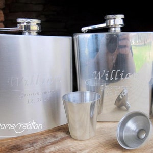 Custom Hip Flask, Engraved Flask, Flask for Men, Flask for WOmen, Groomsmen Flask, Personalized Flask, Birthday Flask, 21st Birthday