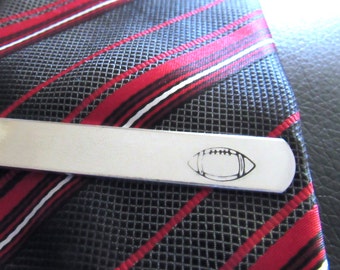 Football Wedding, Football Player, Football Coach, Engraved Tie Bar, Personalized Tie Bar, Custom Tie Clip, Groomsmen Tie Clip, Football Dad