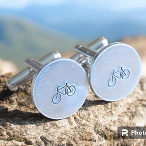 Bicycle, Personalized Cufflinks, Custom Cufflinks, Best Man Cufflinks, Groom Cufflinks, Groomsmen Cufflinks, Father of the Bride Cufflinks