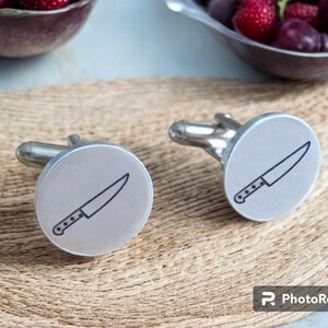 Personalized Knife, Custom Cufflinks, Groom Cufflinks, Groomsmen Cufflinks, Best Man Cufflinks, Fahter of the Bride Cufflinks, Chef Gift