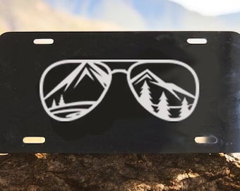Custom Mountain License Plate: Hiking Adventure Car Tag
