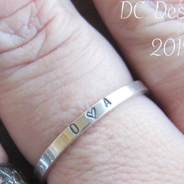 Personalized Ring, Sterling Silver Rings, Custom Rings, Engraved Rings, Stacking Rings, Skinny Rings, Handmade Rings, Name Ring