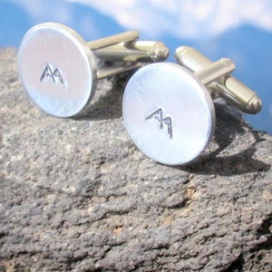 Mountain Wedding, Custom Cufflinks, Engraved Cufflinks, Groom Cufflinks, Groomsmen Cufflink, Bestman Gifts, Mountain Cufflink