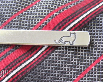 Personalized Cat Tie Bar, Cat Lover Gift, Custom Tie Clip, Gift for Dad, Birthday Gifts, Gift for Boyfriend, Cat Dad Gift