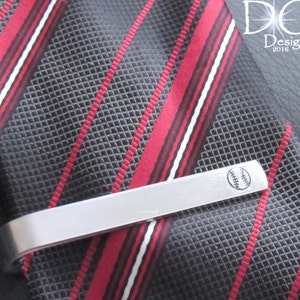 Baseball, Sports, Engraved Tie Clip, Custom Tie Clip, Personalized Tie Bar, Groomsmen Tie Clip, Baseball Wedding, Baseball Gifts