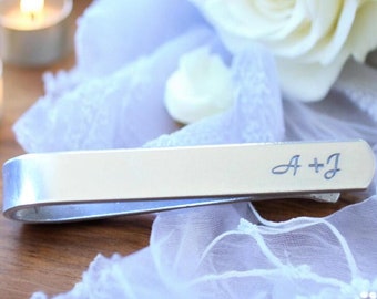 Engraved Tie Clip, Custom Tie Clip, Personalized Wedding, Groom Gift from Bride, Anniversary Gift, Gift for Boyfriend, Christmas Gifts