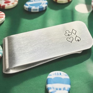 Poker, Las Vegas, Las Vegas Wedding, Monogram Money Clip, Engraved Money Clip, Custom Money Clip, Silver Money Clip, Groomsmen Money Clip,