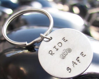 Personalized Motorcycle Keychain, Motorcycle Gifts, Keychain, Keyring, Engraved Keychain, Birthday Gift, Dad Gifts, Ride Safe Keychain
