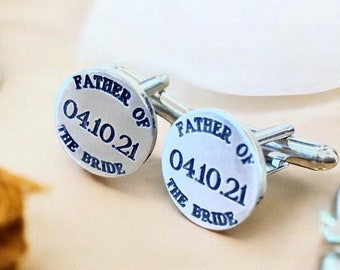 Personalized Initial Cufflinks, Custom Engraved Cuff Links, Father of the Bride Gift, Groom Groomsmen Cufflinks, Anniversary Gift for Him