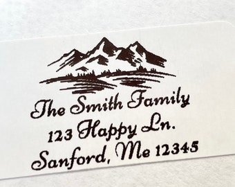 Personalized Mountain Address Labels: Custom Name Stickers