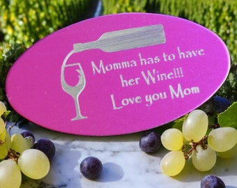Magnet vin personnalisé pour réfrigérateur : cadeau amusant pour maman