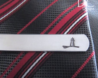 Engraved Lighthouse Tie Clip: Personalized Groomsmen Gift