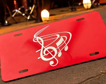 Custom License Plate: Personalized Car Tag, Music Design