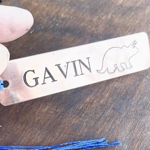 Dinosaur, Personalized Bookmark, Metal Bookmark, Custom Bookmark, Bookmark Designs, Bookish, Stocking Stuffers, Christmas gifts