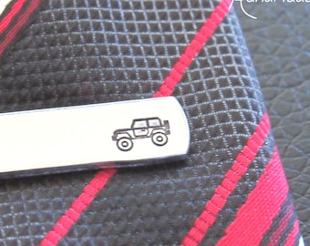 Offroad, Truck, Personalized Tie Bar, Engraved Tie Bar, Custom Tie Clip, Groomsmen Tie Clip, Anniversary Gifts, Christmas Gifts