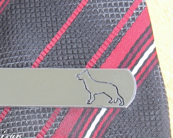 German Shepard, Engraved Tie Bar, Personalized Tie Bar, Custom Tie Clip, Groomsmen Tie Clip, Dog Lover Gift, Dog Dad, Dog Wedding Attire