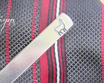 Llama, Alpaca, Llama Gifts, Llama Wedding, Alpaca Wedding, Groomsmen Tie Clip, Engraved Tie Bar, Personalized Tie Bar, Custom Tie Clip