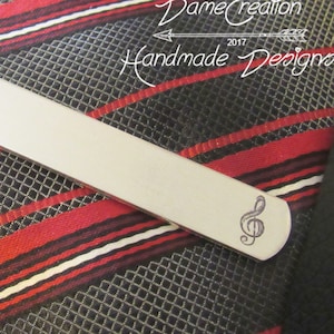 Music Tie Bar, Music Notes, Engraved Tie Bar, Custom Tie Clip, Personalized Tie Bar, Groomsmen Tie Clip, Music Lover Gift, Christmas Gifts