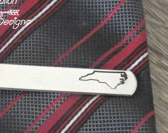 State Tie Clip, Personalized Tie Bar, Engraved Tie Bar, Groomsmen Tie Clip, Custom Tie Clip, Tie Clip Personalize, Birthday Gifts